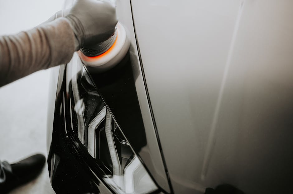Professional polishing of car paint to a high gloss